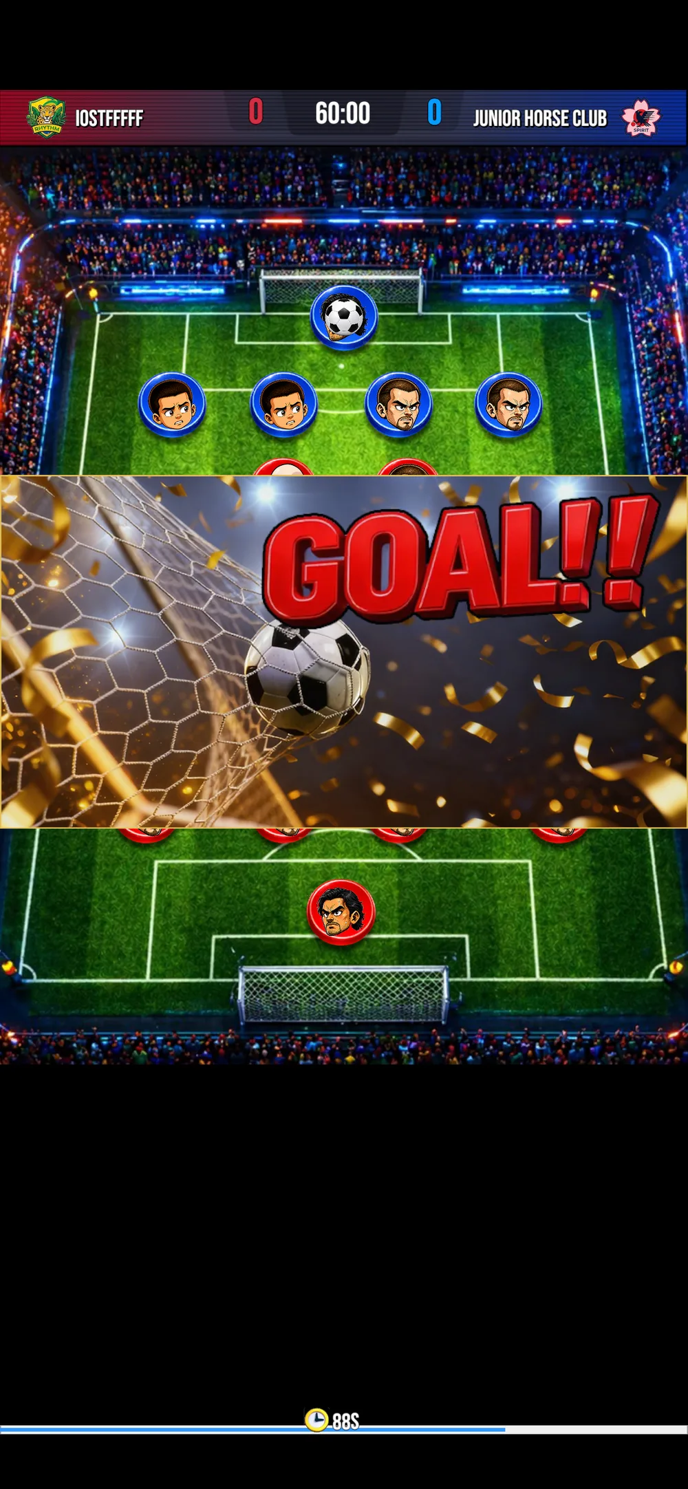 A Soccer Tactical goal celebration during a match.